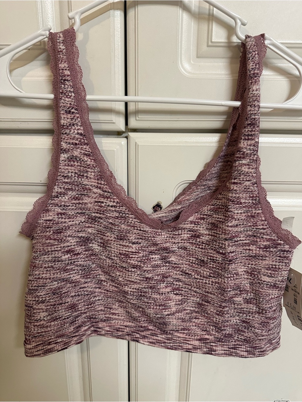 Women’s Lace-Trim Bralette in Mauve Pink